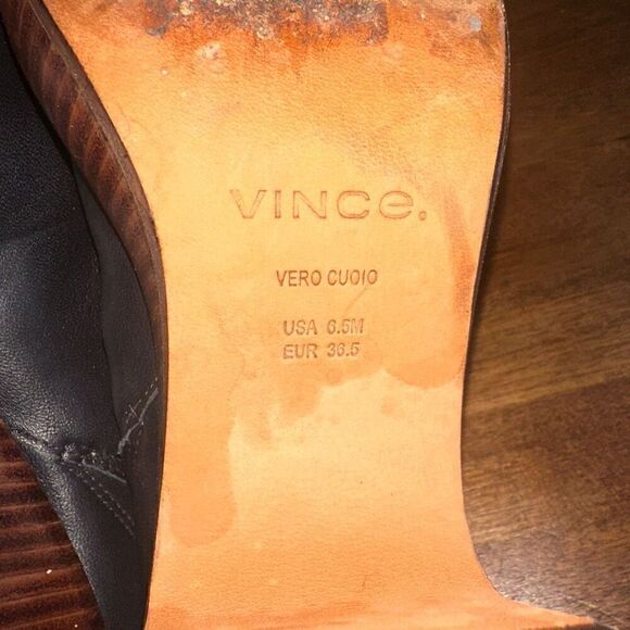 Vince Women's Black Navina Leather Platform Clog Mules Shoes - Picture 9 of 10